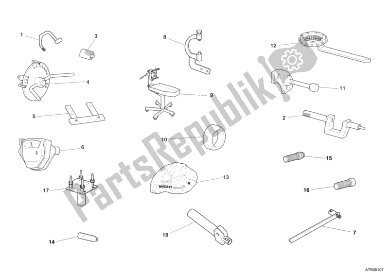 All parts for the 001 - Workshop Service Tools, Engine of the Ducati Superbike 749 R USA 2006